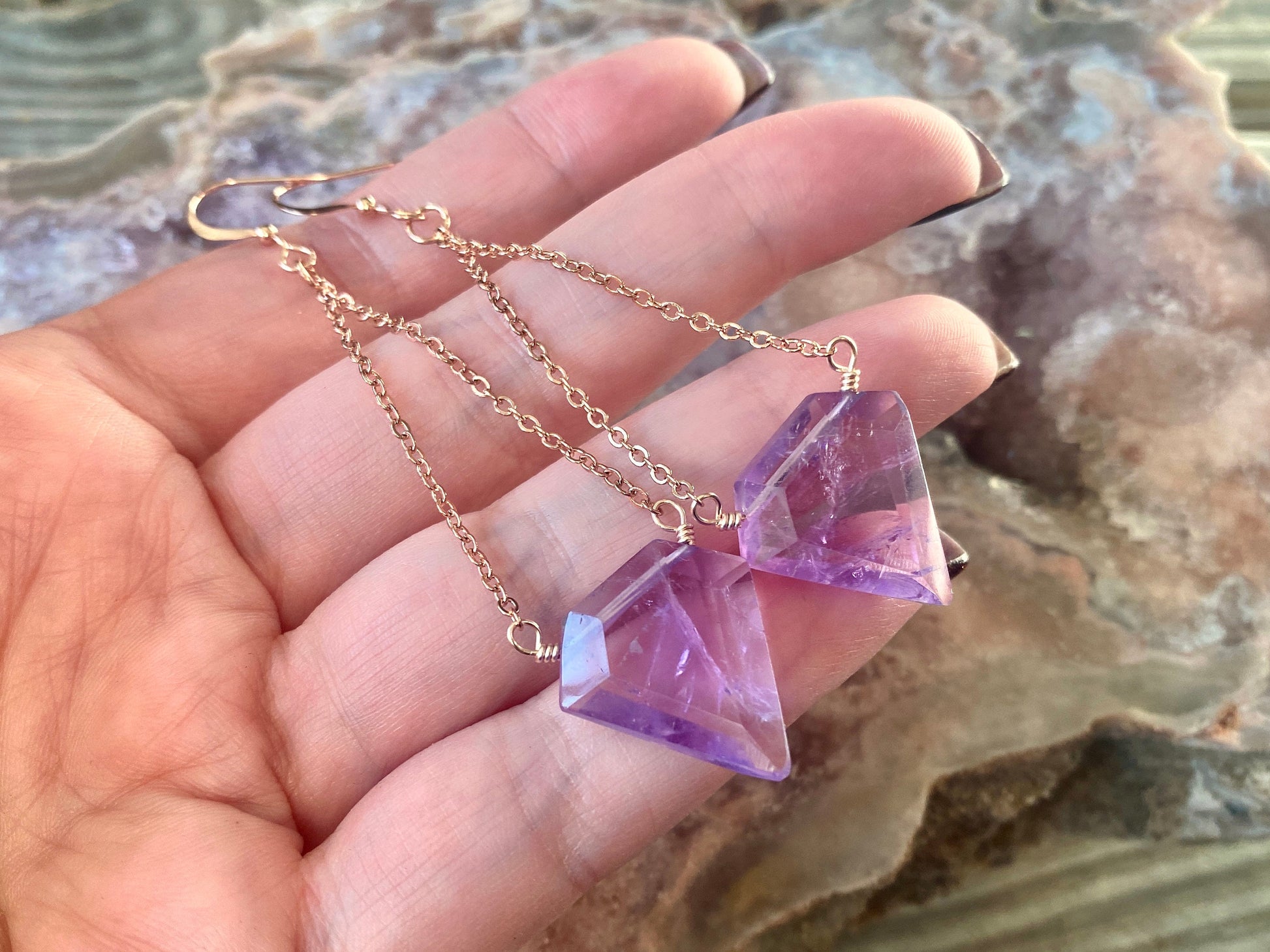 Real Smoky Quartz earrings Brown Smoky Quartz jewelry Smokey Quartz earrings Quartz dangle earrings Gemstone earrings Long crystal earrings