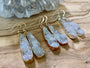 Raw druzy earrings for women Angel aura quartz earrings White druzy crystal earrings for bride Teardrop druzy earrings White geode earrings