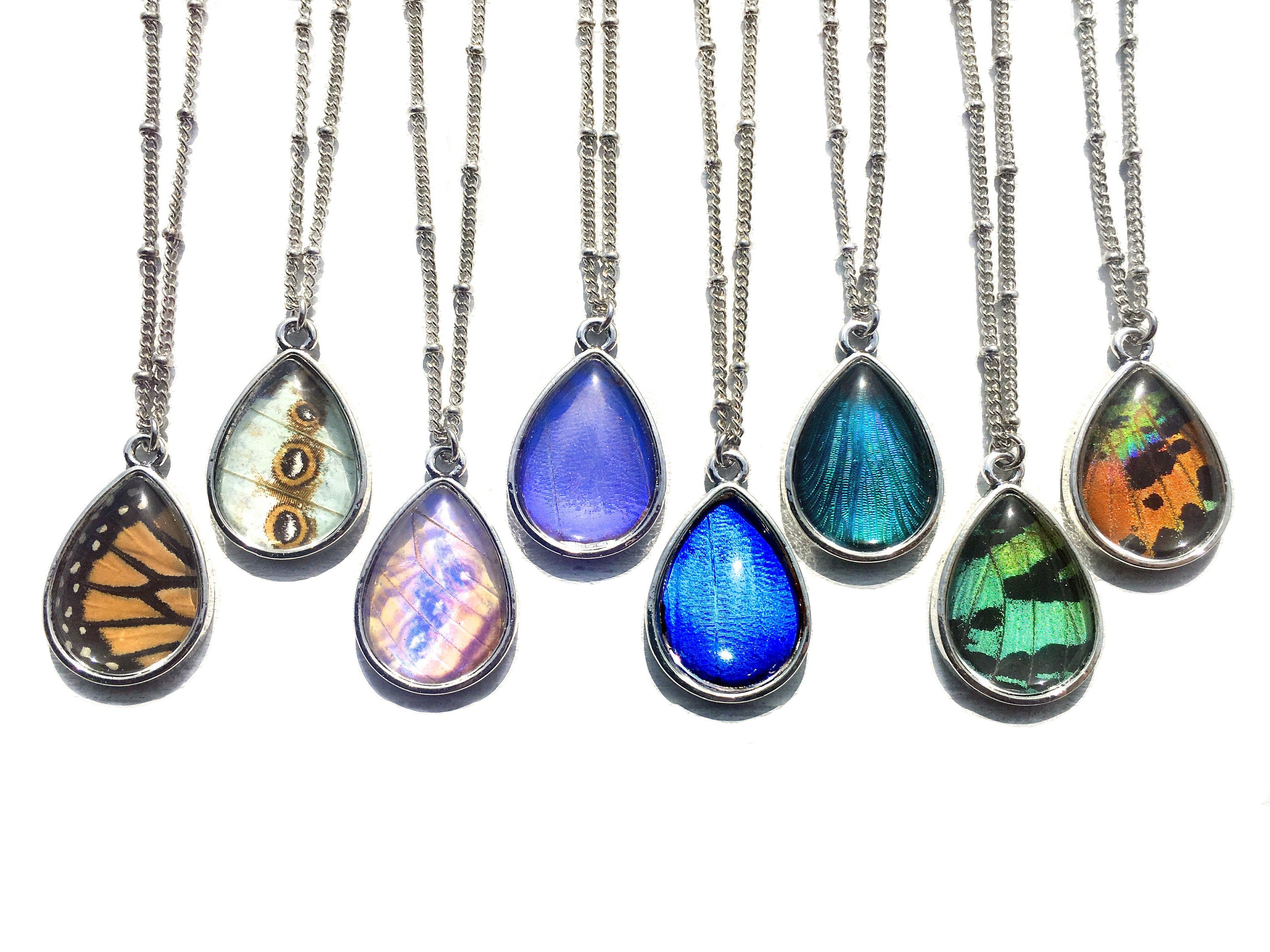 Real butterfly wing necklace Friendship necklace Memorial gift Ethical real butterfly necklace necklace Best friend necklace