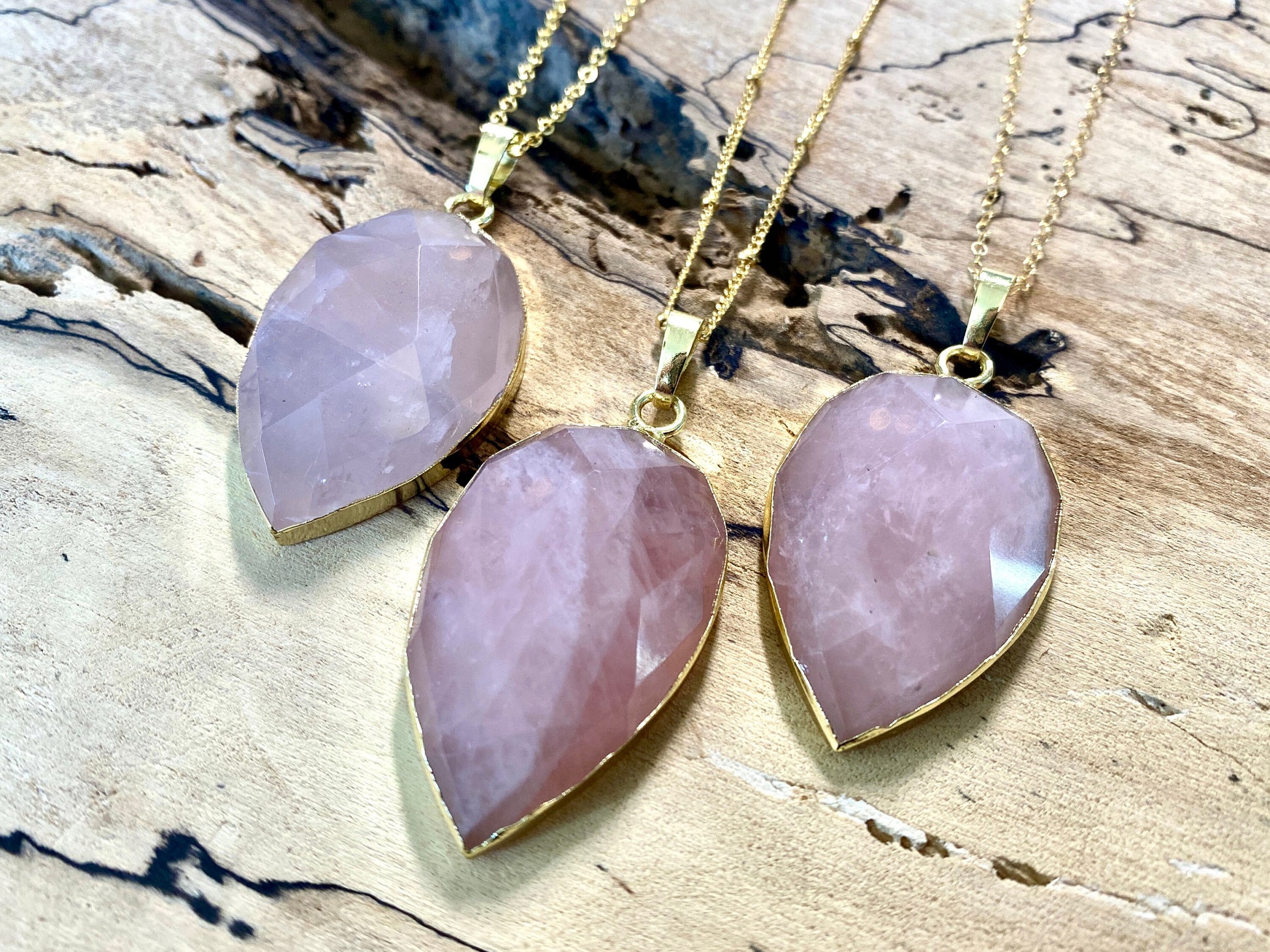 Natural rose quartz necklace Protection necklace Birthday gift for friend Worry stone necklace Real rose quartz jewelry Rose quartz pendant