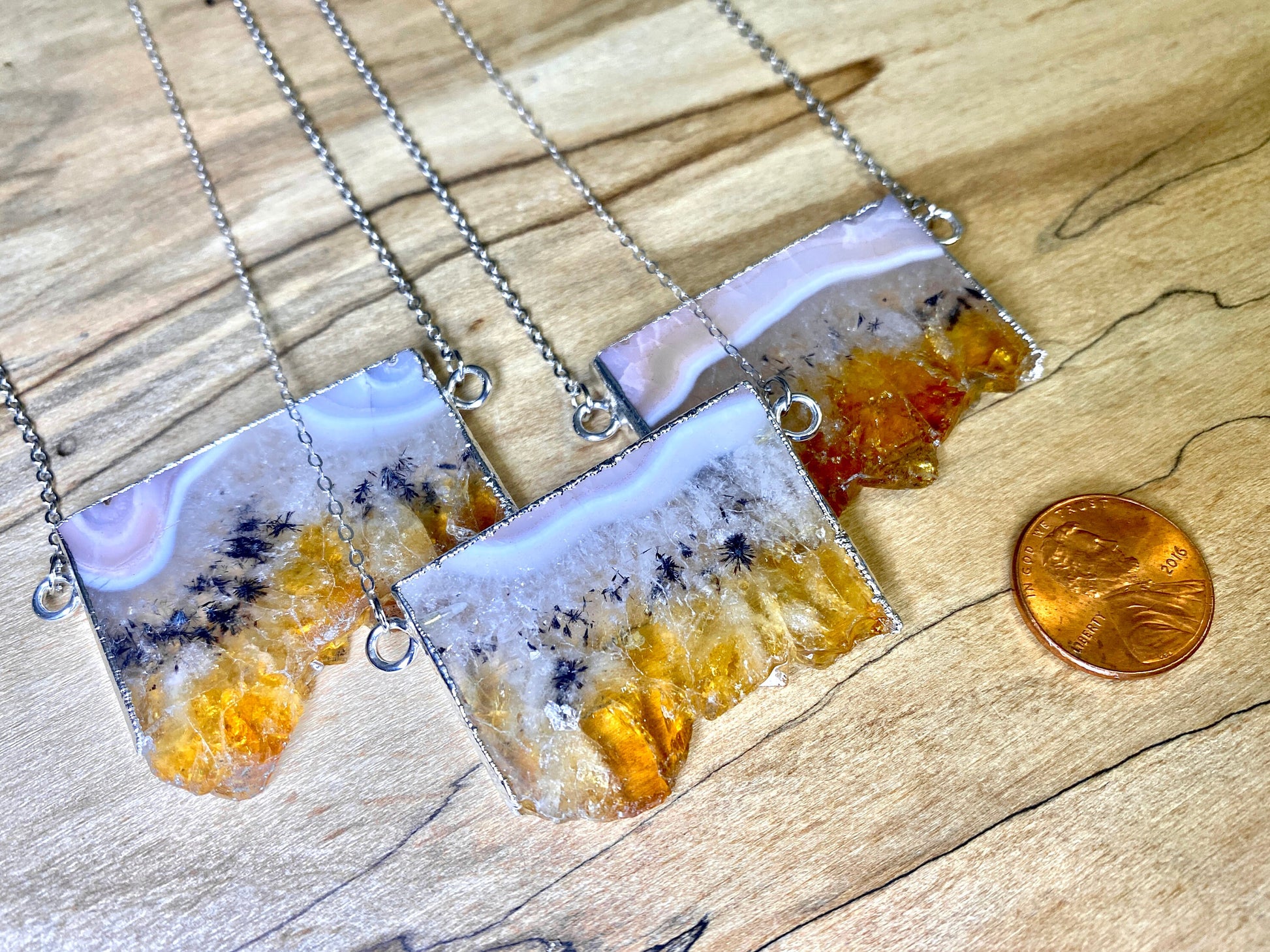Citrine slice necklace for women Large citrine pendant Raw citrine necklace Citrine birthstone jewelry November Citrine geode necklace
