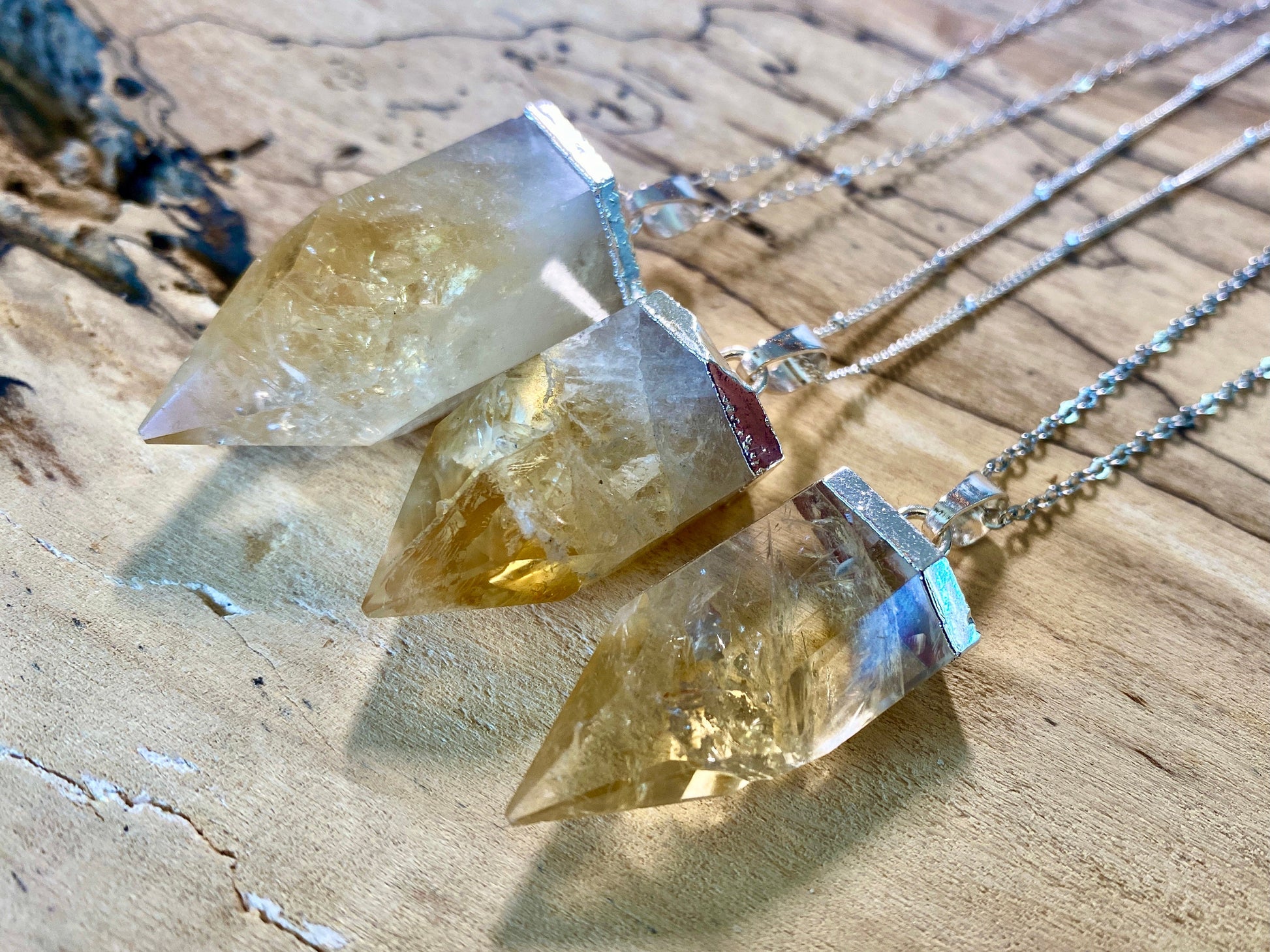 Raw Citrine point necklace Yellow citrine jewelry Natural citrine necklace for women Healing citrine necklace gold Orange citrine pendulum