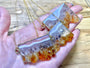 Citrine slice necklace for women Large citrine pendant Raw citrine necklace Citrine birthstone jewelry November Citrine geode necklace
