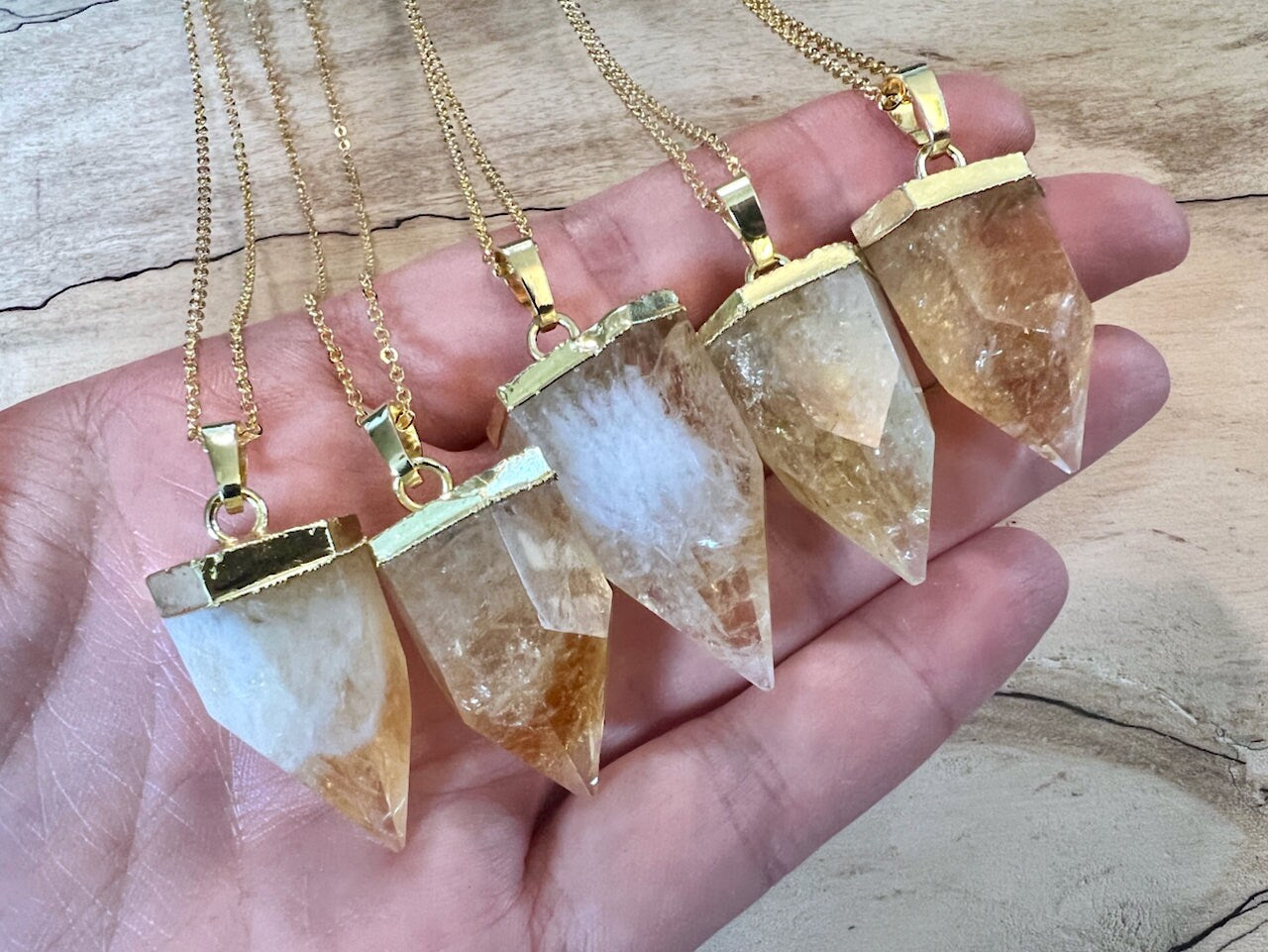 Raw Citrine point necklace Yellow citrine jewelry Natural citrine necklace for women Healing citrine necklace gold Orange citrine pendulum