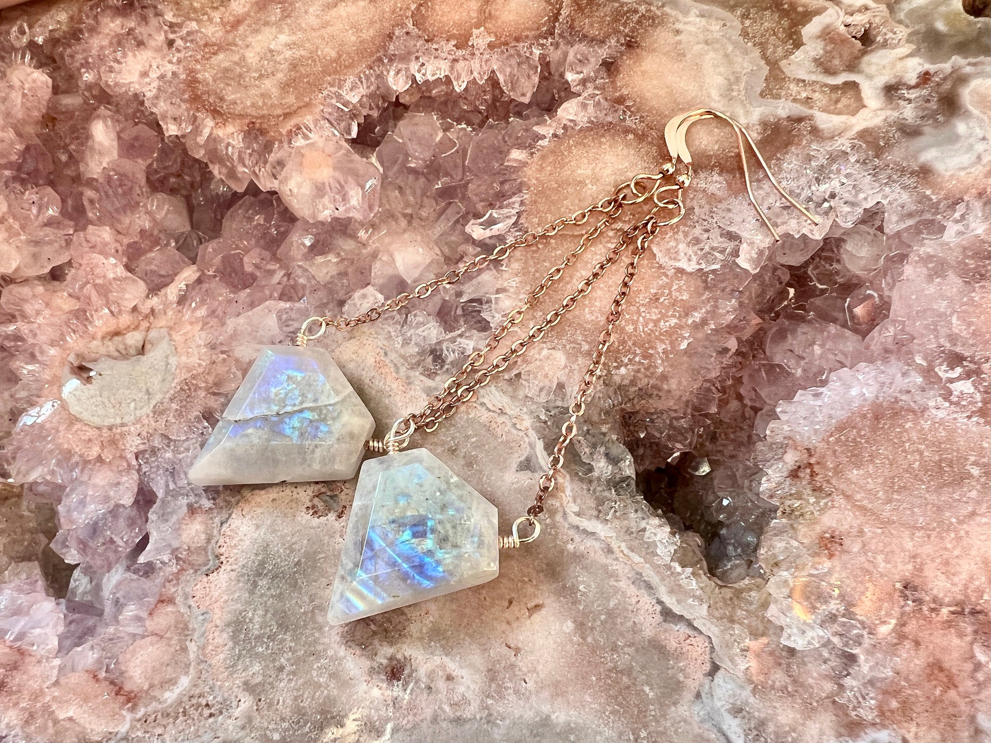 Blue labradorite earrings dangle Raw labradorite dangle earrings Gemstone earrings Rainbow Labradorite earrings Real labradorite jewelry