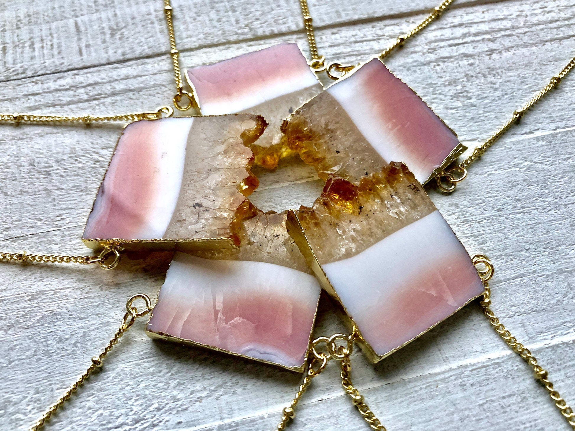 Raw Citrine necklace for women Large citrine pendant Citrine slice necklace Citrine birthstone necklace November Citrine geode necklace