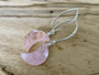 Raw Rose Quartz earrings dangle Crystal moon earrings gold Real rose quartz moon earrings Gemstone moon earrings Moon crystal earrings