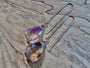 Ametrine crystal earrings Crystal threader earrings Natural ametrine earrings Unique crystal earrings Handcrafted statement earrings