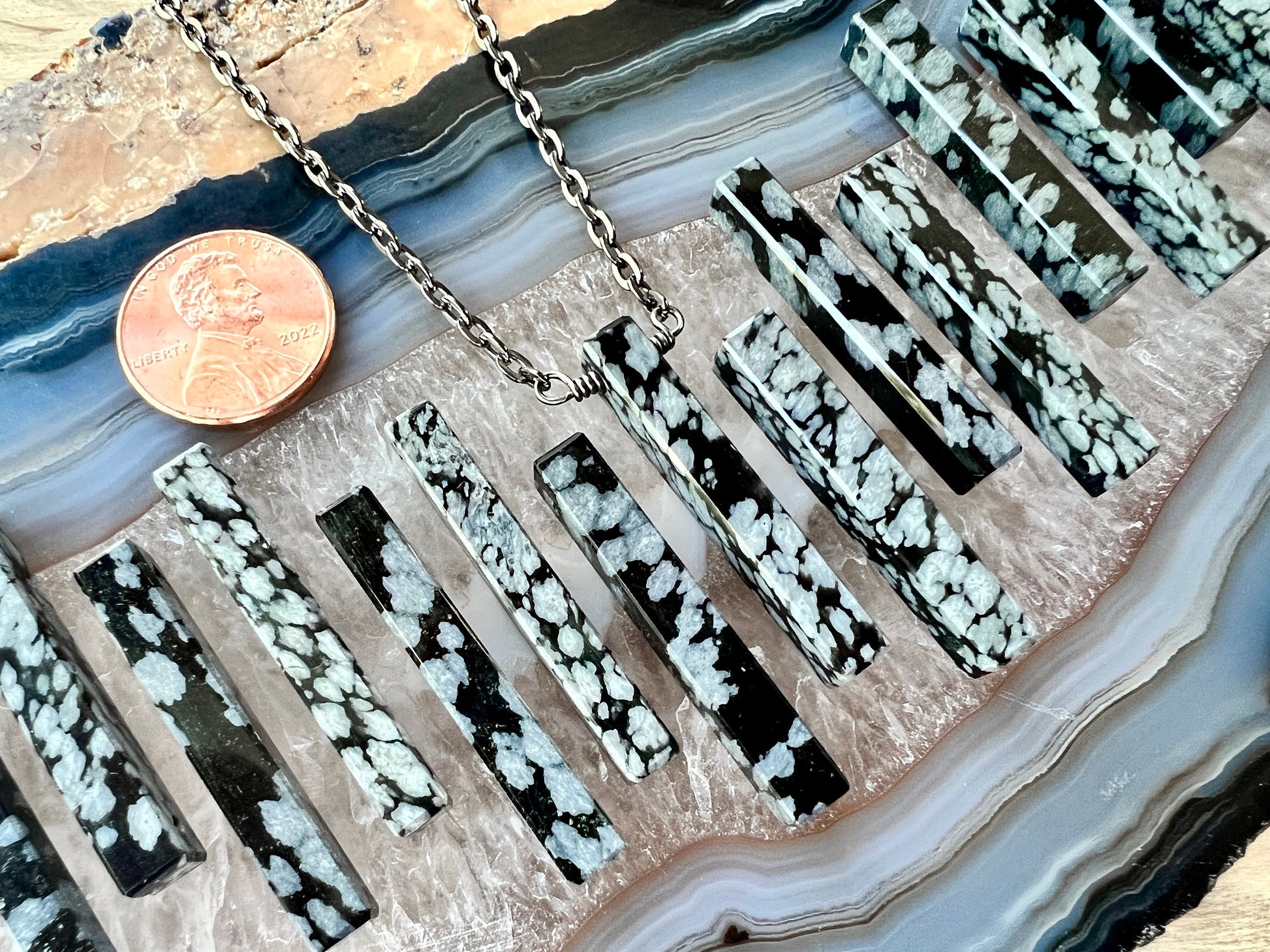 Snowflake Obsidian Necklace for men women Black stone necklace Black Obsidian necklace Volcanic crystal necklace Couples necklaces