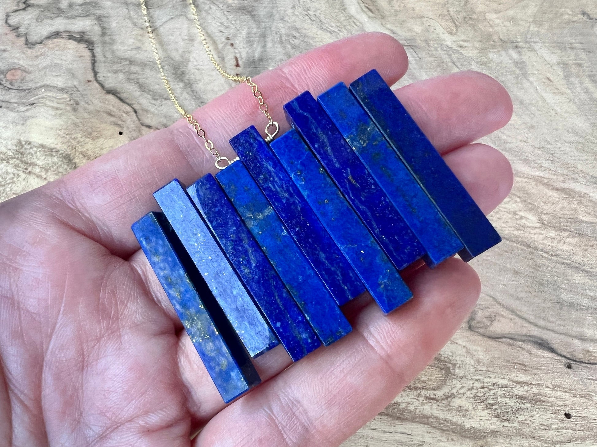 Raw Lapis Lazuli Necklace for men women Blue Lapis necklace Girlfriend boyfriend jewelry Gold lapis lazuli pendant men Couples necklaces