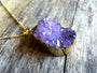 Large amethyst pendant necklace Raw amethyst necklace Natural amethyst geode necklace Real amethyst cluster necklace Amethyst silver gold