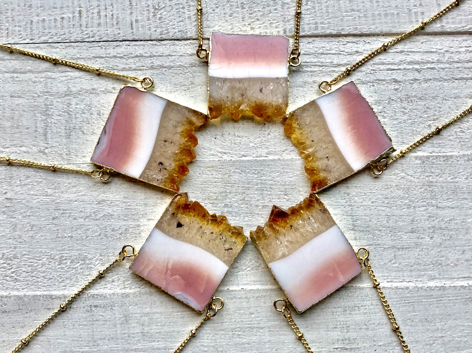 Raw Citrine necklace for women Large citrine pendant Citrine slice necklace Citrine birthstone necklace November Citrine geode necklace