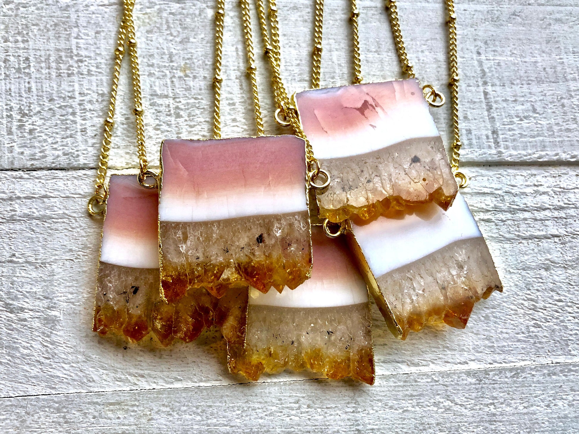Raw Citrine necklace for women Large citrine pendant Citrine slice necklace Citrine birthstone necklace November Citrine geode necklace