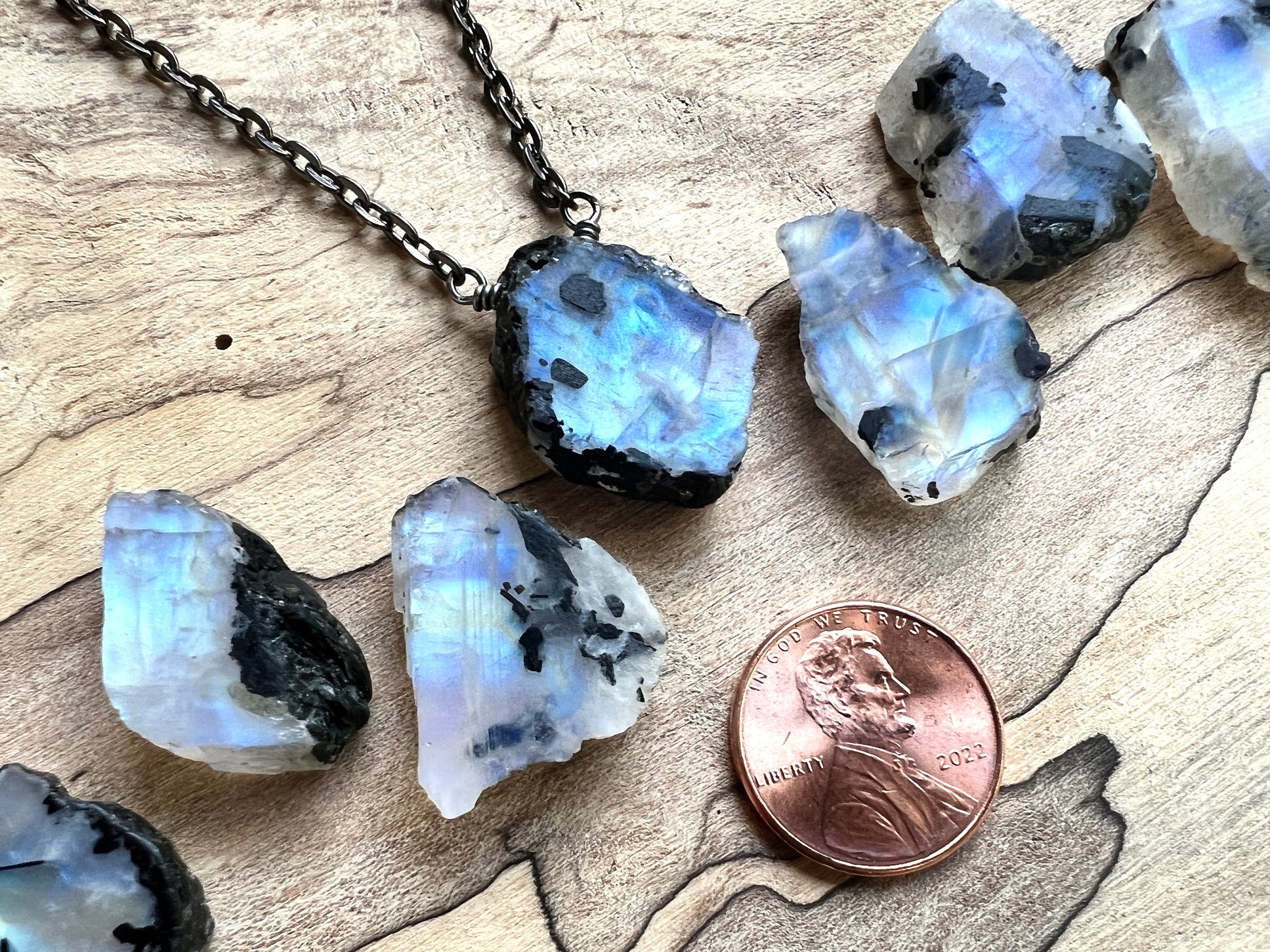 Rainbow moonstone necklace