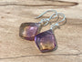 Raw ametrine earrings Raw gemstone earrings Real ametrine jewelry Raw crystal drop earrings Raw amethyst earrings Ametrine crystal earrings