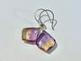 Raw ametrine earrings Raw gemstone earrings Real ametrine jewelry Raw crystal drop earrings Raw amethyst earrings Ametrine crystal earrings
