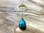 Raw Labradorite statement necklace Crystal lariat necklace Moon lariat necklace Blue Labradorite lariat necklace Moonstone lariat necklace