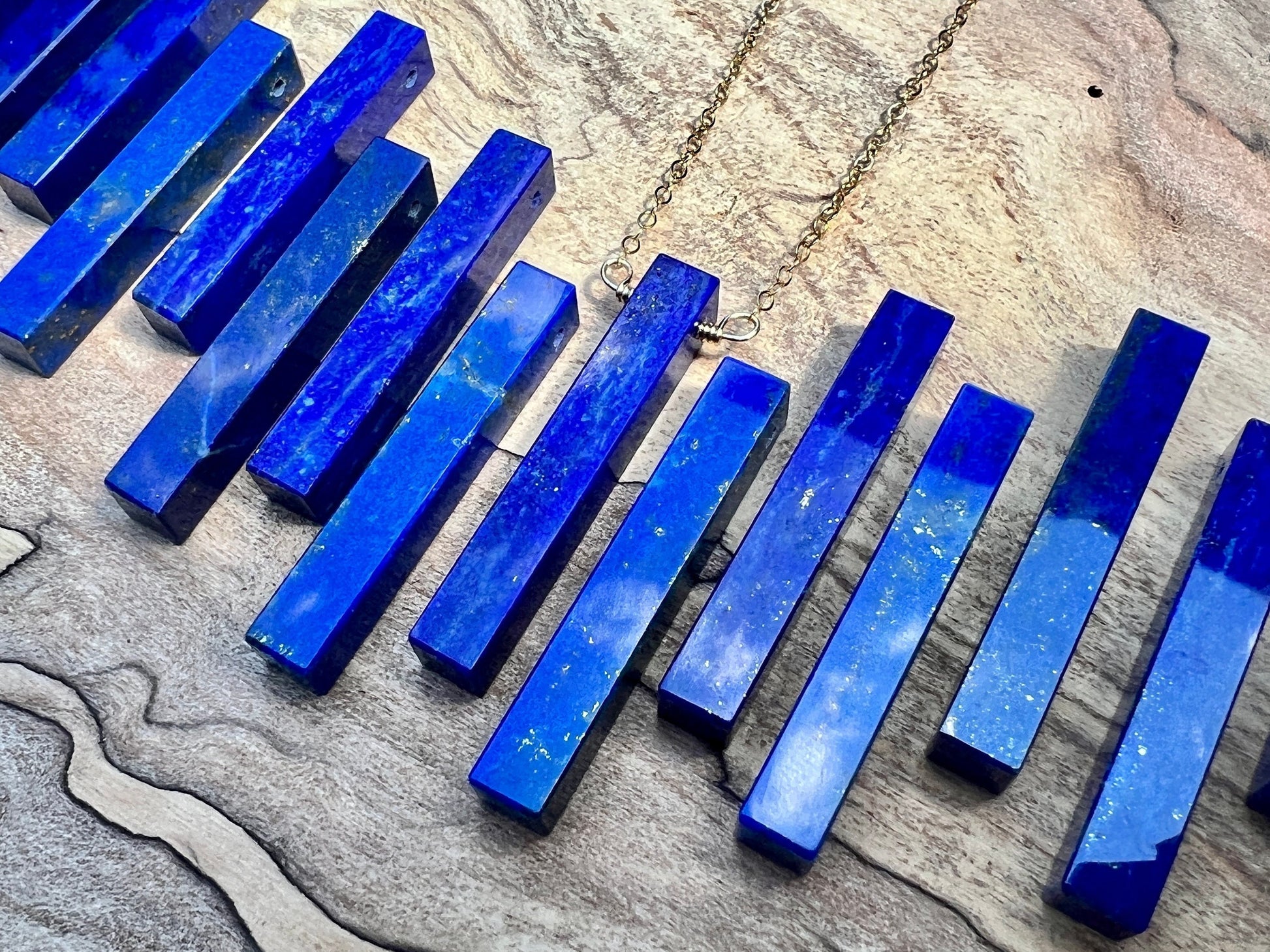 Raw Lapis Lazuli Necklace for men women Blue Lapis necklace Girlfriend boyfriend jewelry Gold lapis lazuli pendant men Couples necklaces