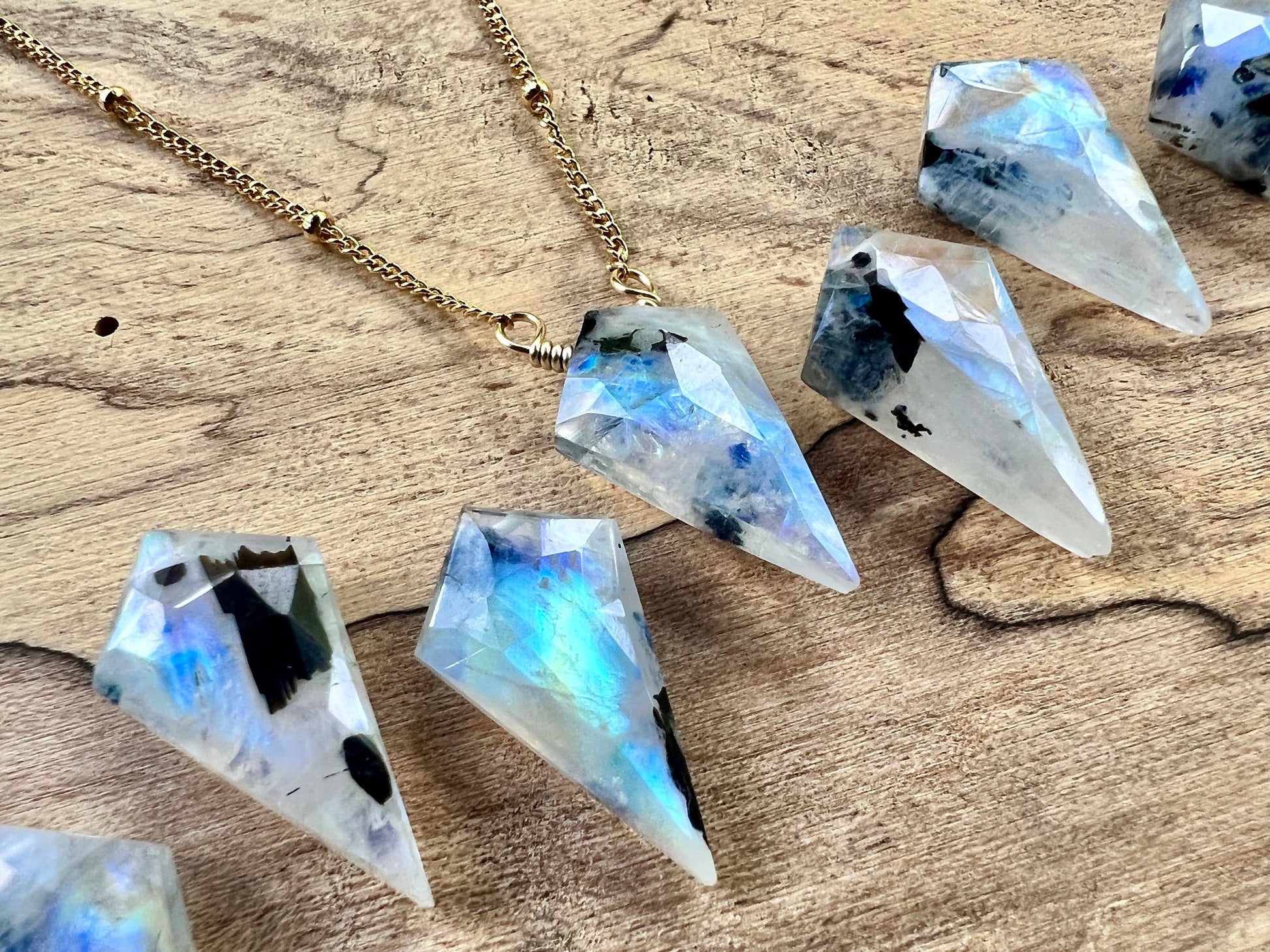 Raw moonstone necklace Gemini necklace Black tourmaline necklace Gemini gifts June birthday gifts Rainbow moonstone pendant Star sign gift