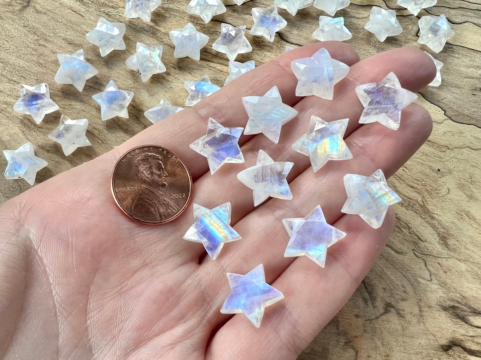 Tiny moonstone star necklace Crystal star necklace for women Rainbow moonstone star pendant Small moonstone necklace Gemstone star necklace