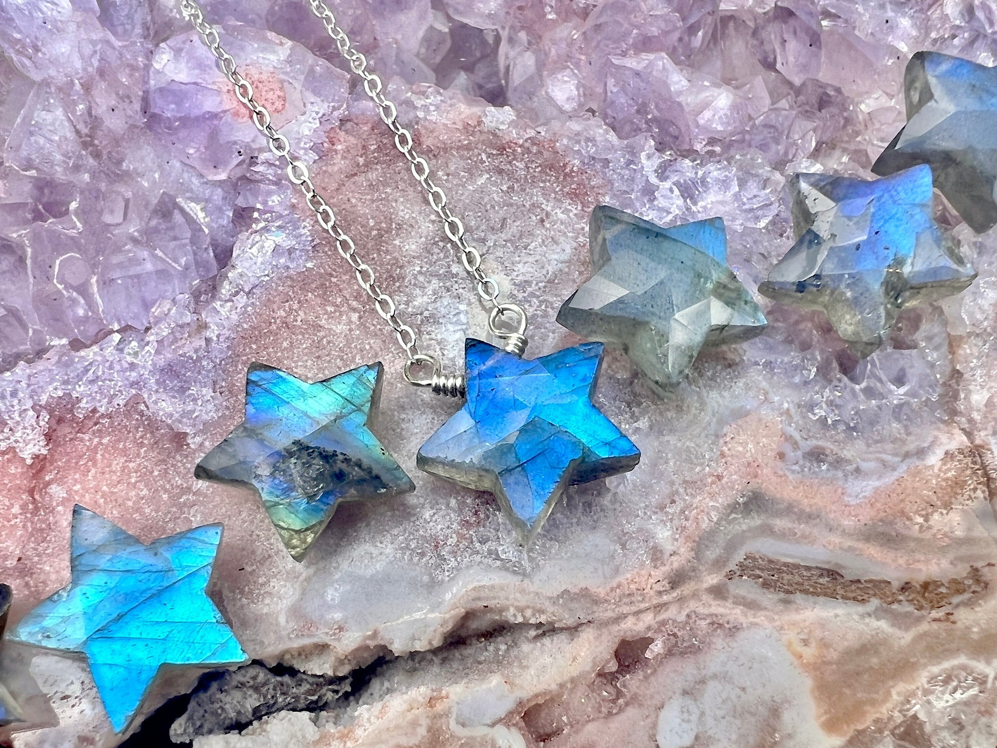 Small rose quartz star necklace gold Tiny rose quartz necklace Crystal star necklace for women Dainty rose quartz necklace Tiny star pendant