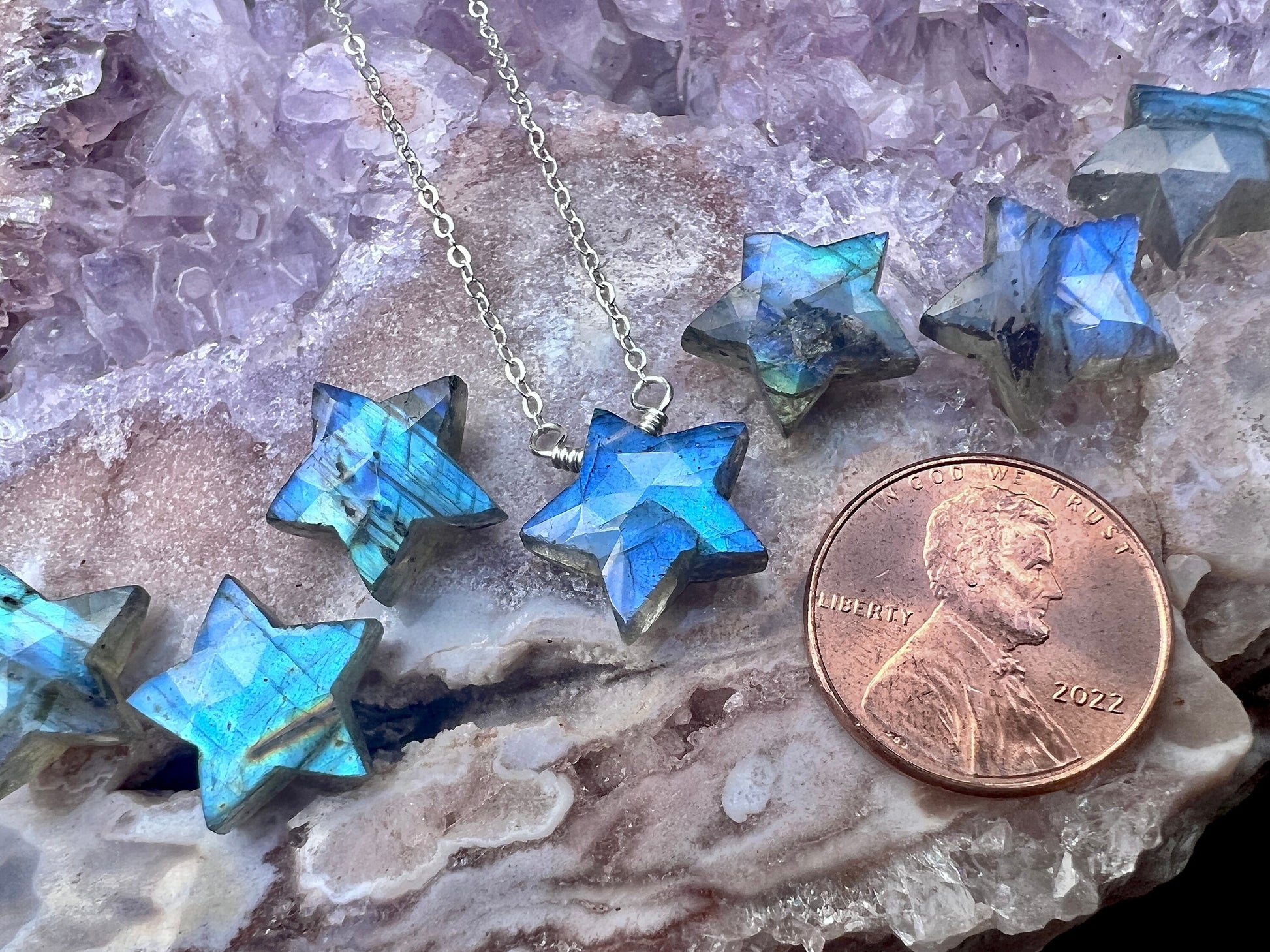 Dainty labradorite star necklace Crystal star necklace silver Labradorite necklace star Small labradorite pendant Crystal star pendant