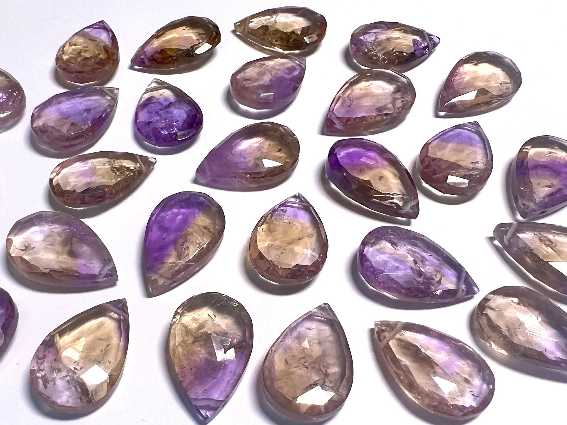 Real ametrine necklace Bolivianite necklace Moon lariat necklace Genuine ametrine pendant Amethyst lariat necklace Natural ametrine jewelry