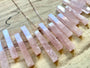 Raw rose quartz necklace Real rose quartz bar necklace Womens mens rose quartz necklace Pink stone pendant Rose stone necklace Pink quartz