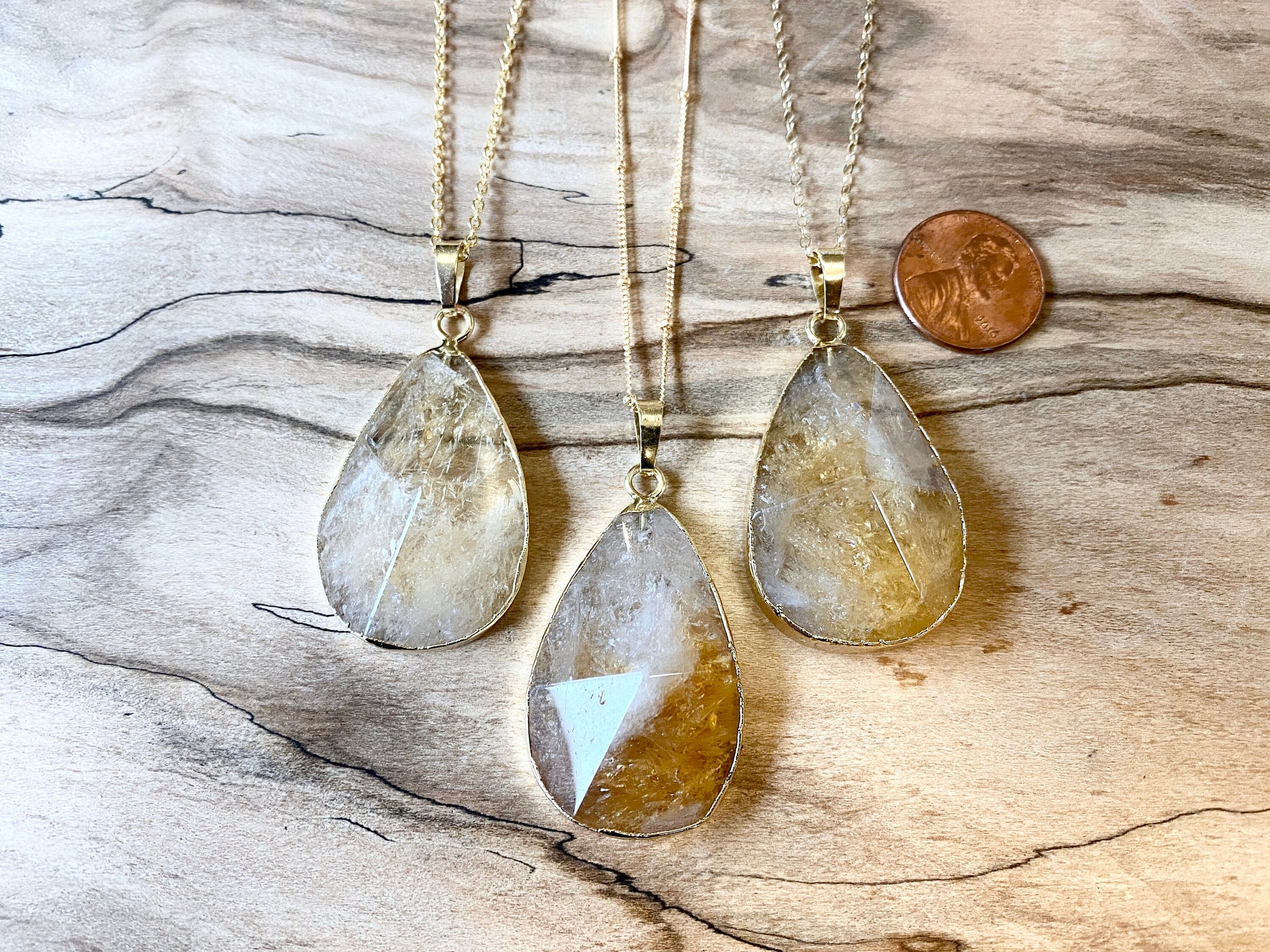 Raw citrine necklace for women Large citrine pendant necklace Real citrine jewelry Gold citrine pendulum Yellow crystal necklace