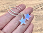 Rainbow moonstone earrings Dainty crystal star earrings Moonstone star earrings dangle Gemstone star earrings silver Raw moonstone earrings