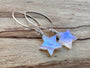 Rainbow moonstone earrings Dainty crystal star earrings Moonstone star earrings dangle Gemstone star earrings silver Raw moonstone earrings