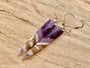 Dream amethyst earrings gift for her Chevron amethyst point earrings Banded amethyst crystal earrings Dogtooth amethyst jewelry February
