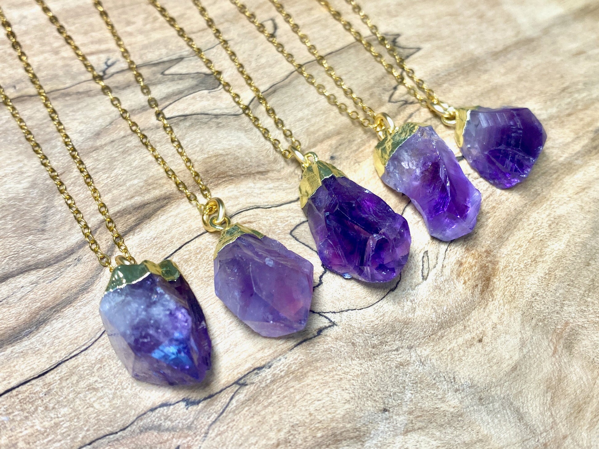 Raw amethyst necklace for men women Rough amethyst nugget necklace Raw birthstone necklace February birthstone necklace Real amethyst chunk