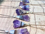 Raw Amethyst necklace Natural amethyst geode necklace Raw amethyst jewelry Large amethyst pendent Talisman necklace Long crystal necklace