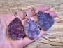 Large amethyst pendant necklace Raw amethyst necklace Natural amethyst geode necklace Real amethyst cluster necklace Amethyst silver gold
