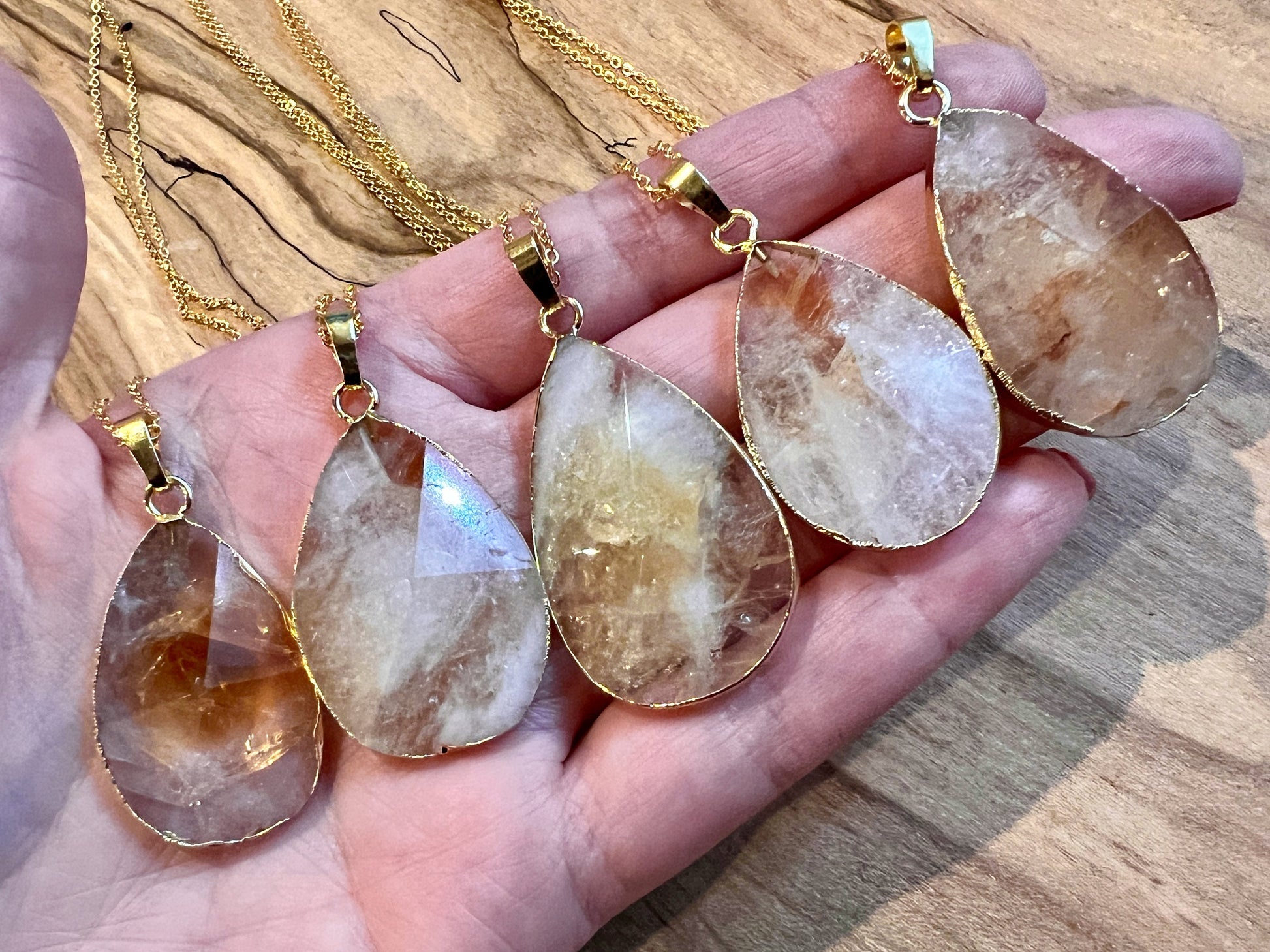 Raw citrine necklace for women Large citrine pendant necklace Real citrine jewelry Gold citrine pendulum Yellow crystal necklace