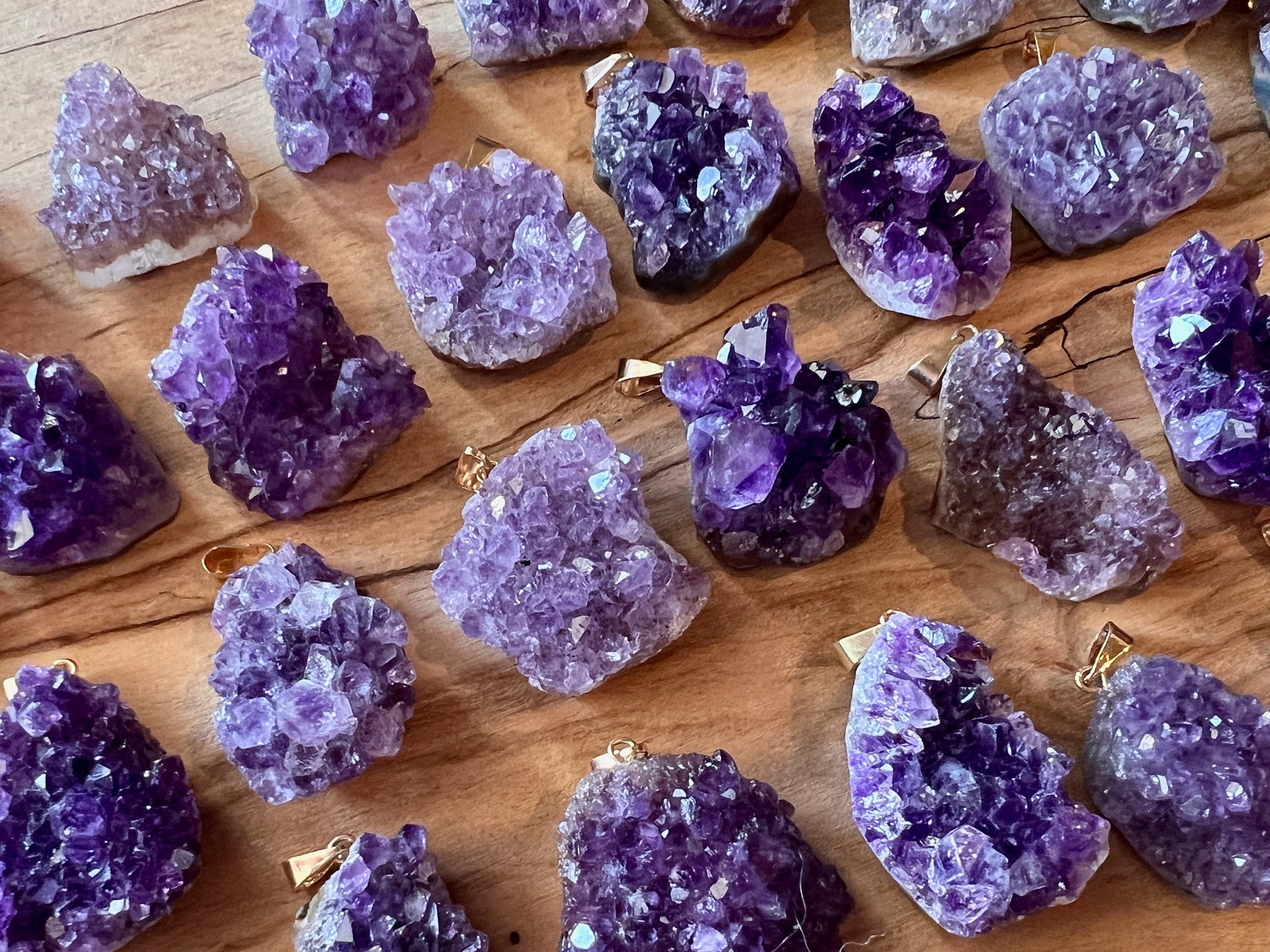 Raw amethyst necklace Large amethyst pendant Real amethyst jewelry for women Amethyst geode necklace Purple druzy pendant Crystal cluster