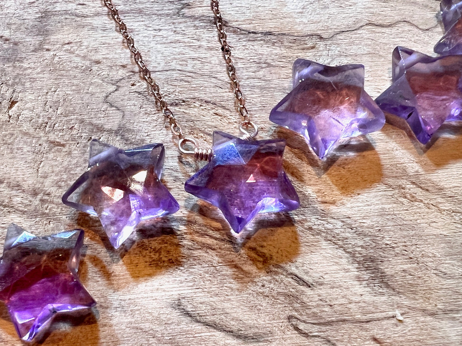 Small amethyst necklace gold Purple amethyst Birthstone necklace for women February birthstone necklace Tiny amethyst star necklace