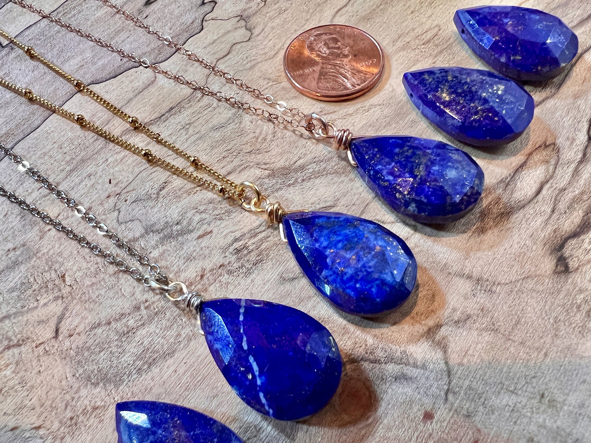 Natural Lapis Lazuli necklace for women Blue lapis necklace Raw Lapis lazuli jewelry Blue stone necklace gold Lapis Lazuli pendulum