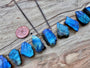Raw labradorite necklace for men women Raw crystal chunk necklace Rough labradorite necklace Rough crystal necklace Blue labradorite slice