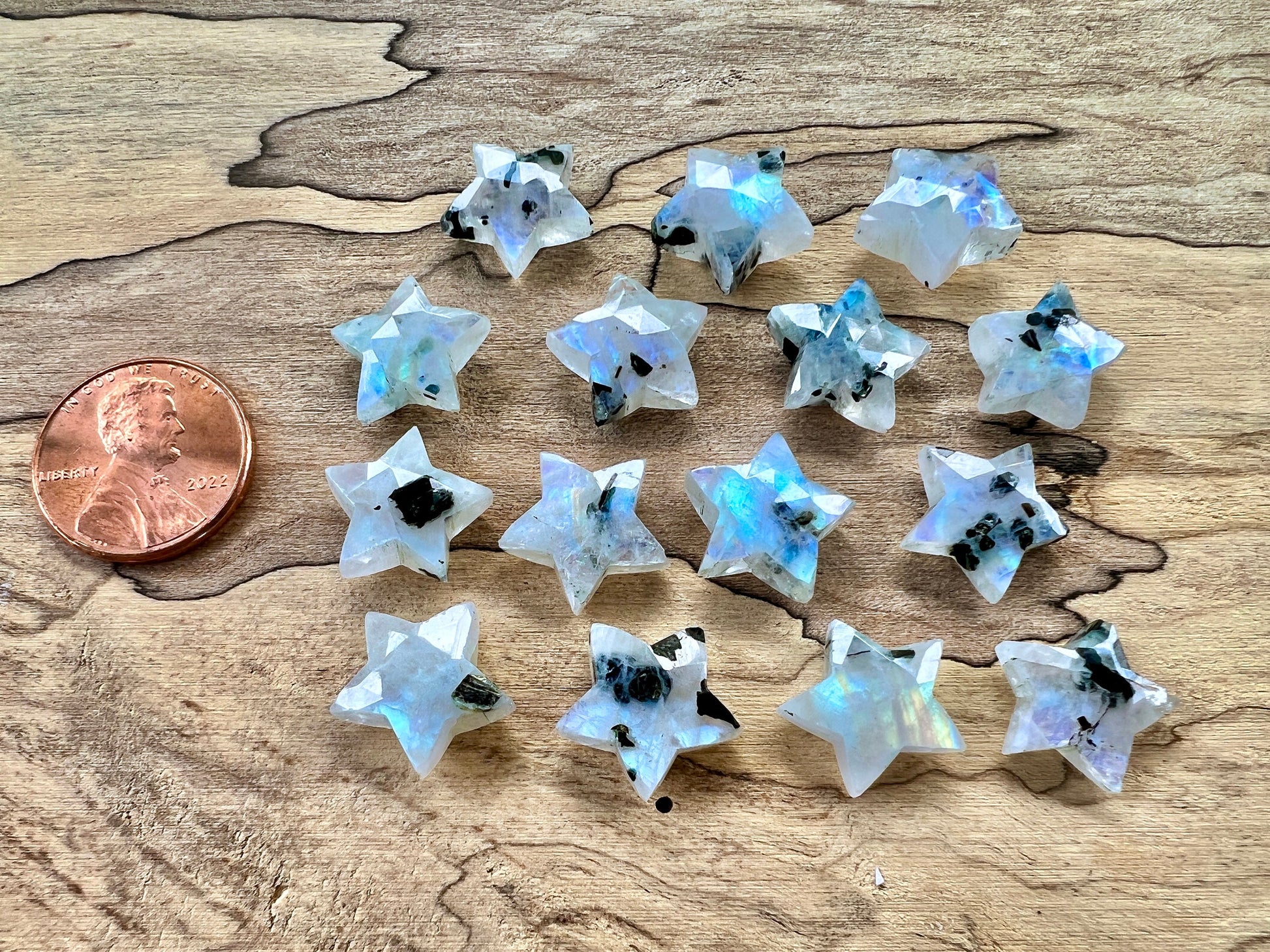 Raw moonstone star earrings Little crystal star earrings Black moonstone earrings Gemstone star earrings silver Rainbow moonstone earrings
