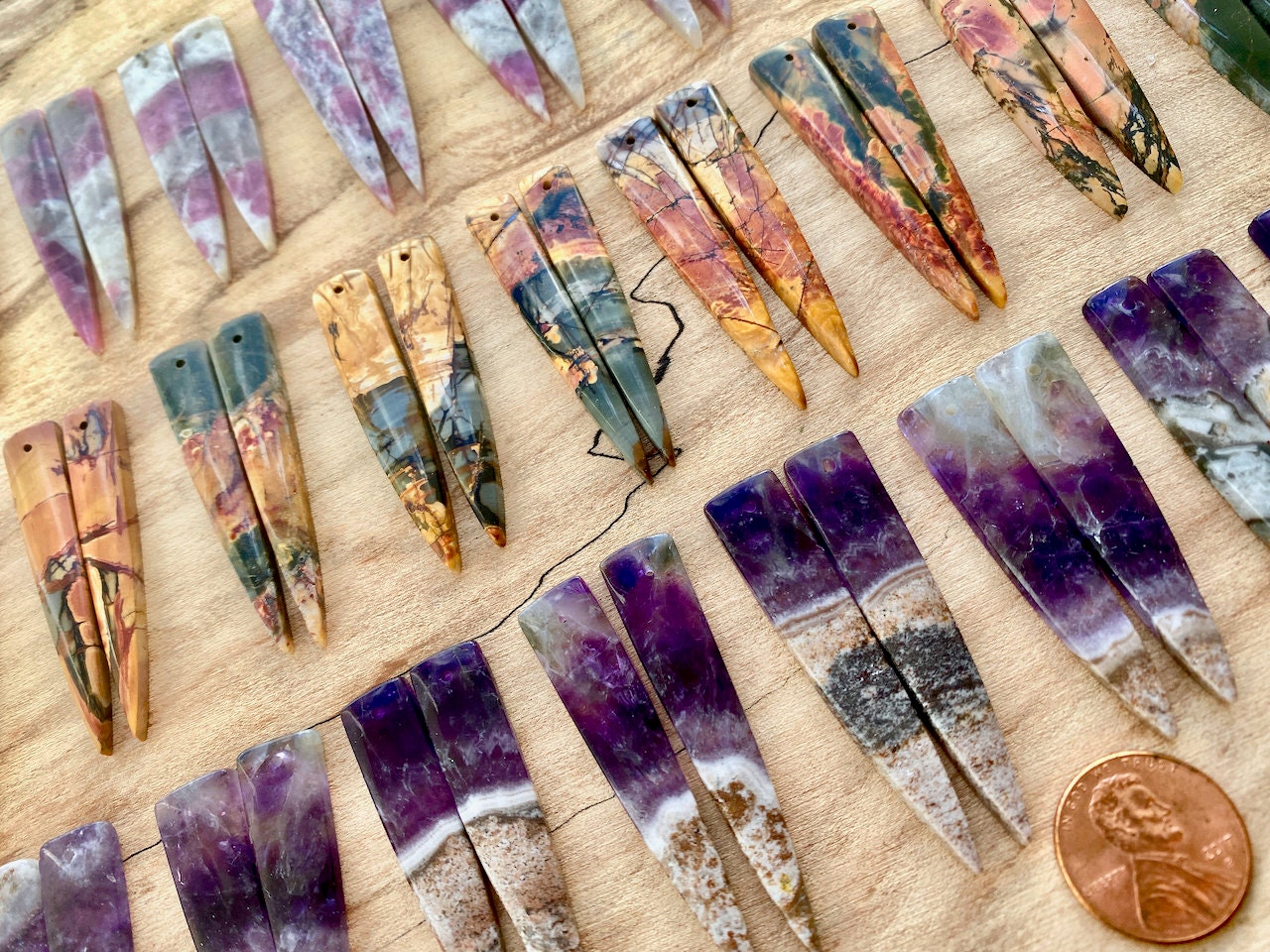 Dream amethyst earrings gift for her Chevron amethyst point earrings Banded amethyst crystal earrings Dogtooth amethyst jewelry February