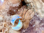 Rainbow moonstone earrings Crystal moon earrings Raw moonstone moon earrings Crescent moon earrings Half moon shaped moonstone jewelry