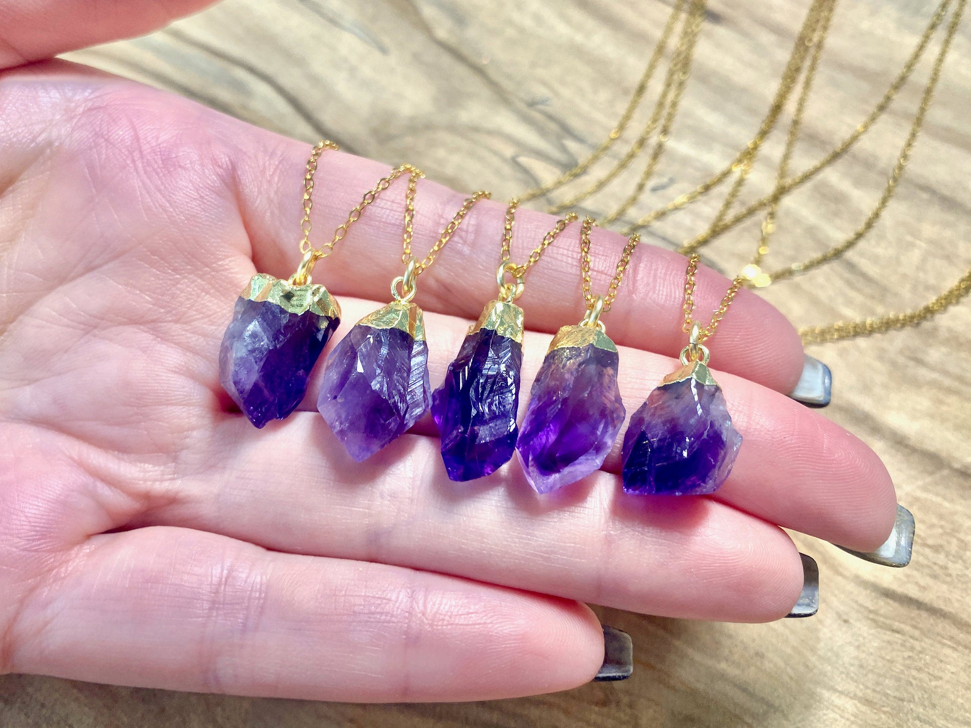 Raw amethyst necklace for men women Rough amethyst nugget necklace Raw birthstone necklace February birthstone necklace Real amethyst chunk