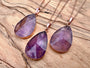 Raw amethyst necklace for women Large amethyst pendant necklace Rose gold amethyst jewelry Real amethyst pendulum Purple crystal necklace