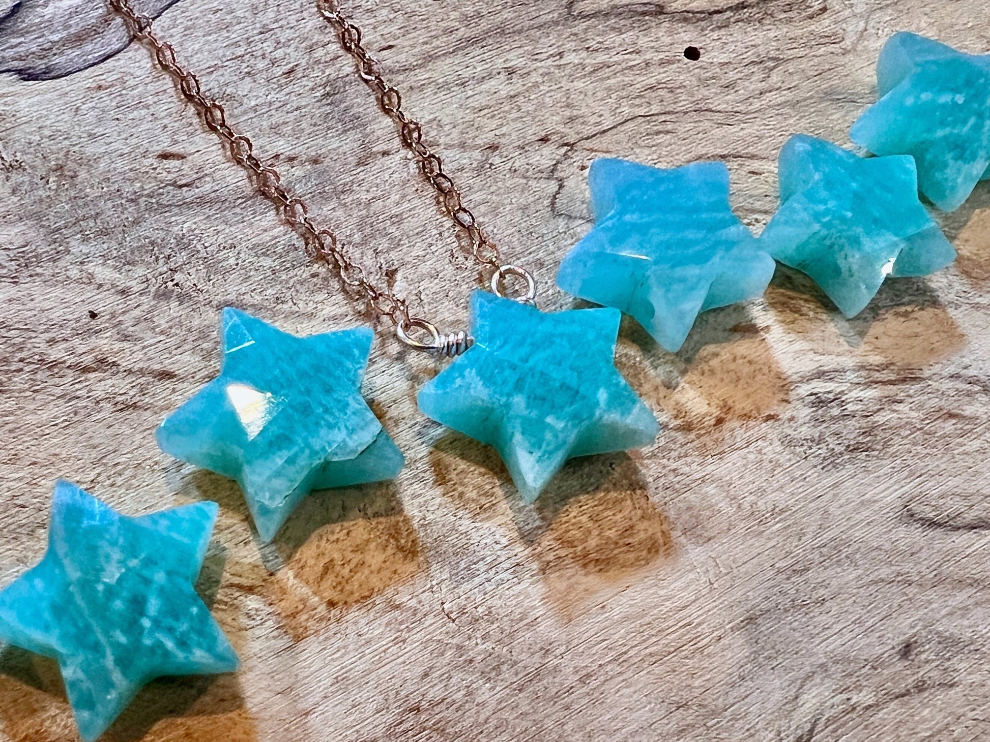 Raw gemstone star necklace Little crystal star pendant Birthstone star necklace Tiny jewel necklace Moonstone star necklace Crystal charm