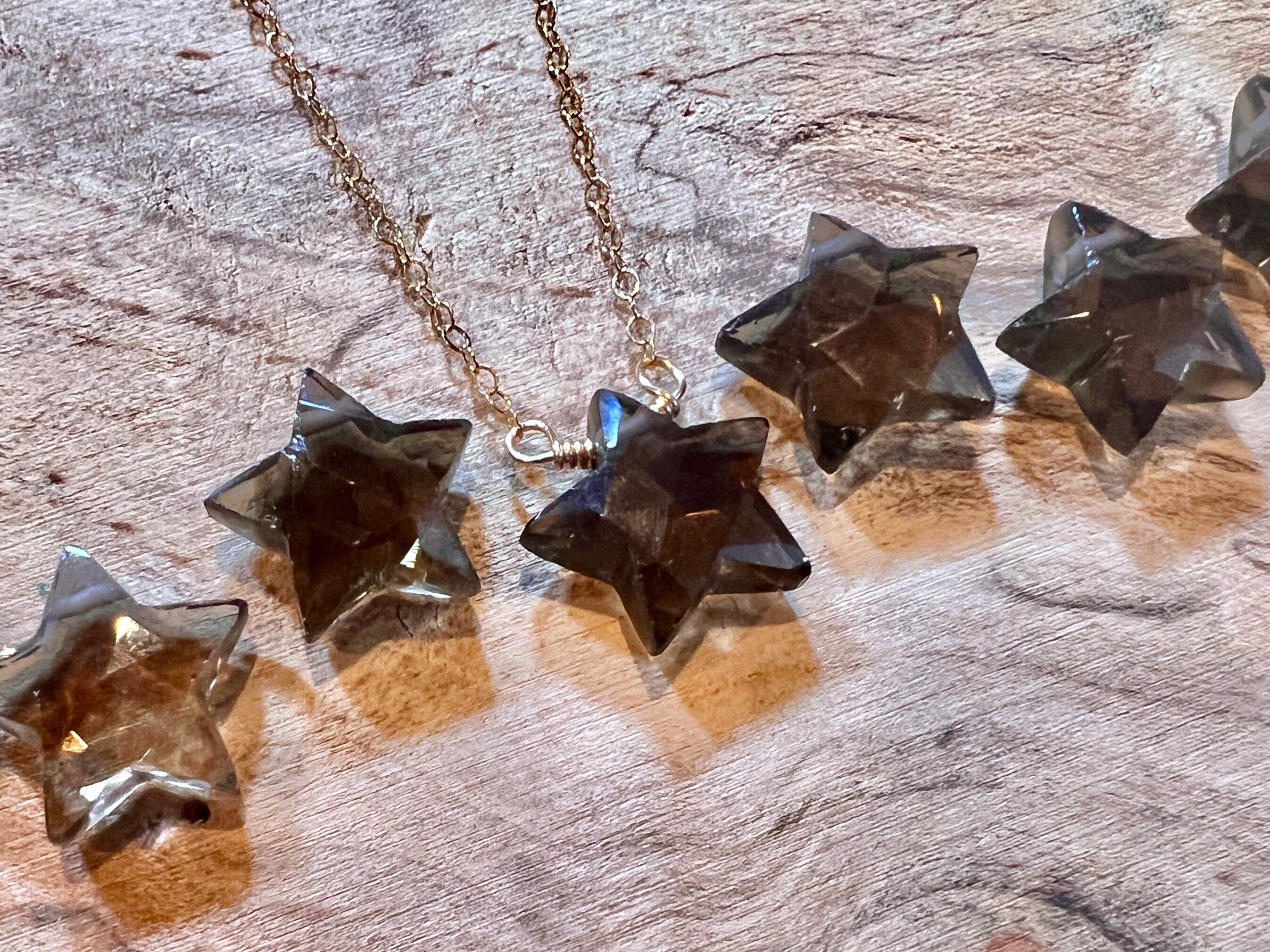 Smoky quartz necklace gold Tiny gemstone star necklace Natural Smoky quartz crystal necklace Smokey quartz necklace crystal star necklace