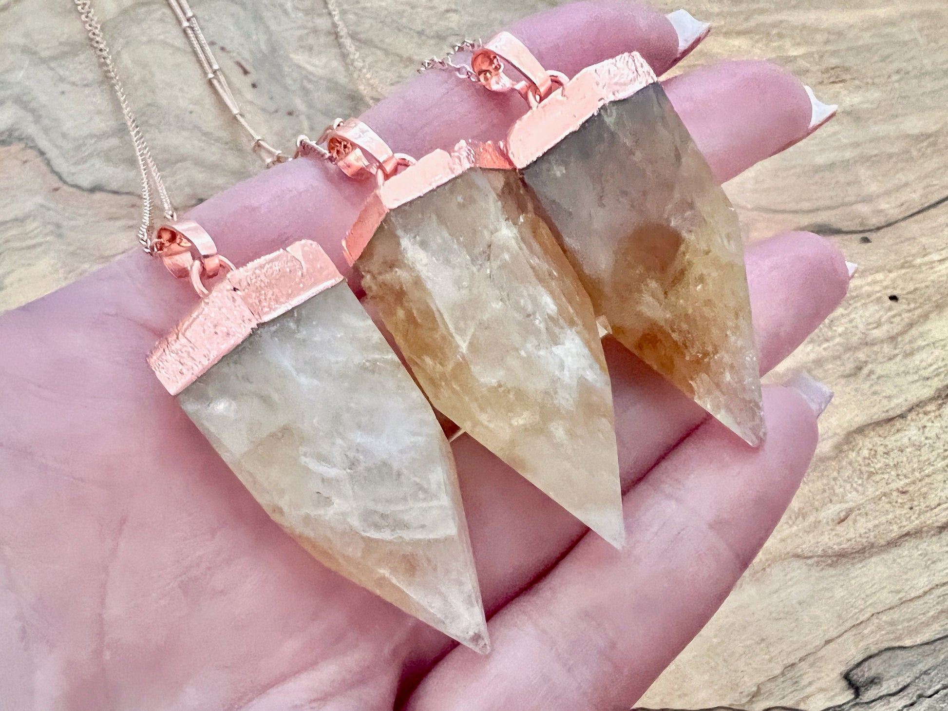 Raw Citrine point necklace Yellow citrine jewelry Natural citrine necklace for women Healing citrine necklace gold Orange citrine pendulum