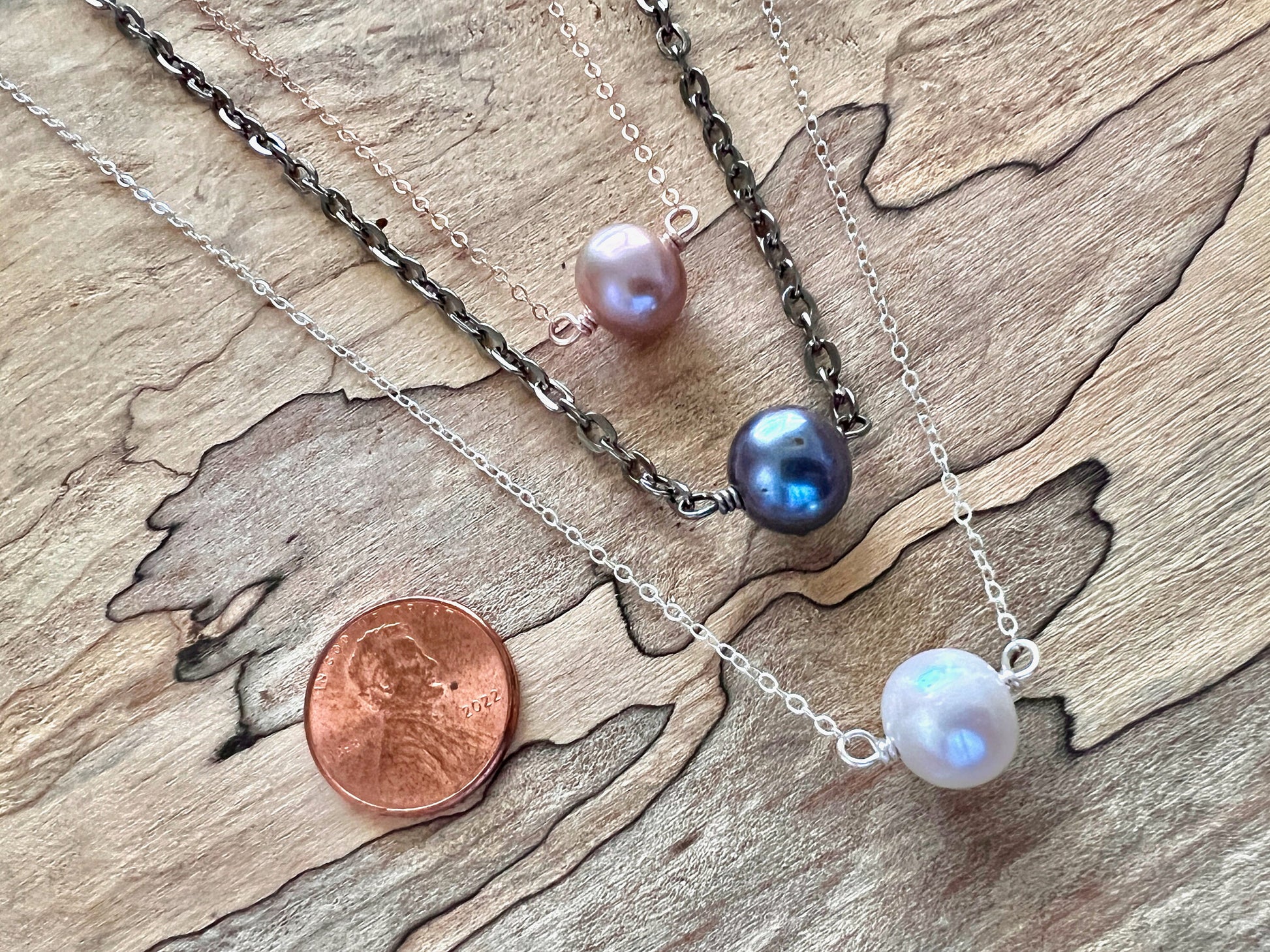 Single pearl necklace Freshwater pearl necklace Black pearl necklace Gemini gifts Womens mens pearl necklace Real pearl necklace