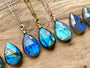 Raw labradorite necklace